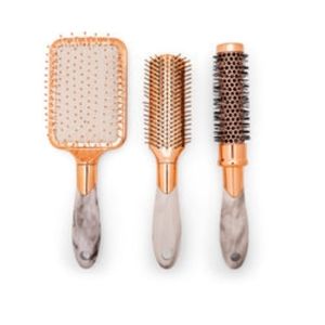 Set of three Zoe Ayla professional marble hair brushes